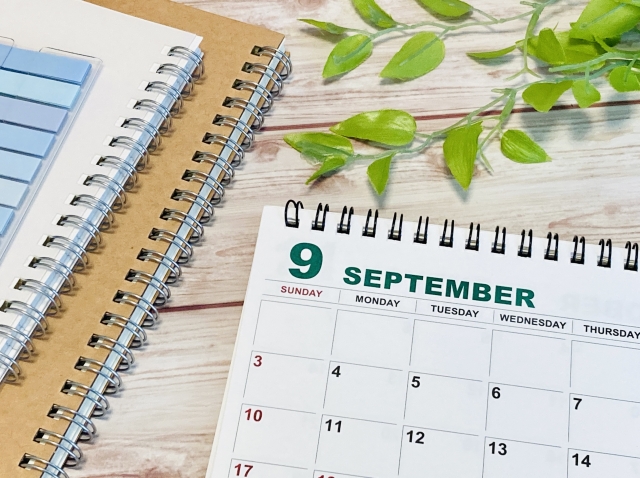 プーケット9月の天気を紹介する9月のカレンダー